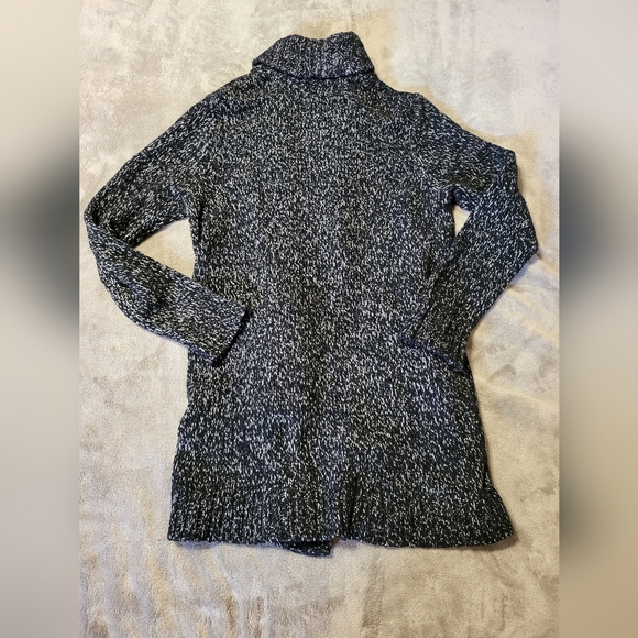 💕 NEW! Eddie Bauer Lounge Around open-front cardigan black/white L $90 NWT - Picture 9 of 16